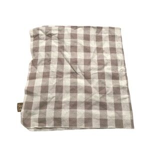 Trend Lab Baby Burp Cloth Beige White Gingham Plaid Raw Hem 100% Cotton